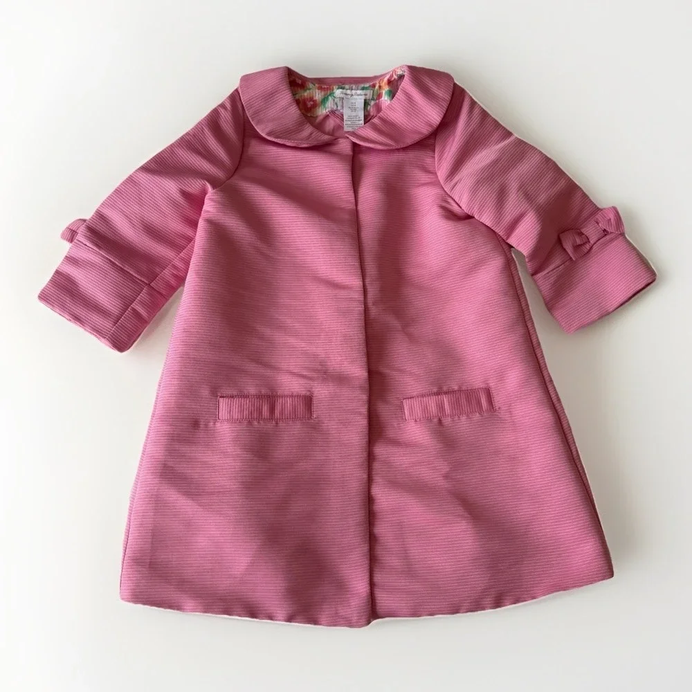 Tommy Bahama Girls Pink Dress Jacket Bow Accents One Button Size 10 Cute Spring